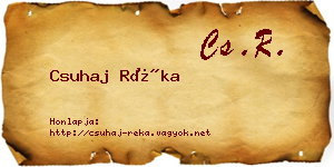 Csuhaj Réka névjegykártya